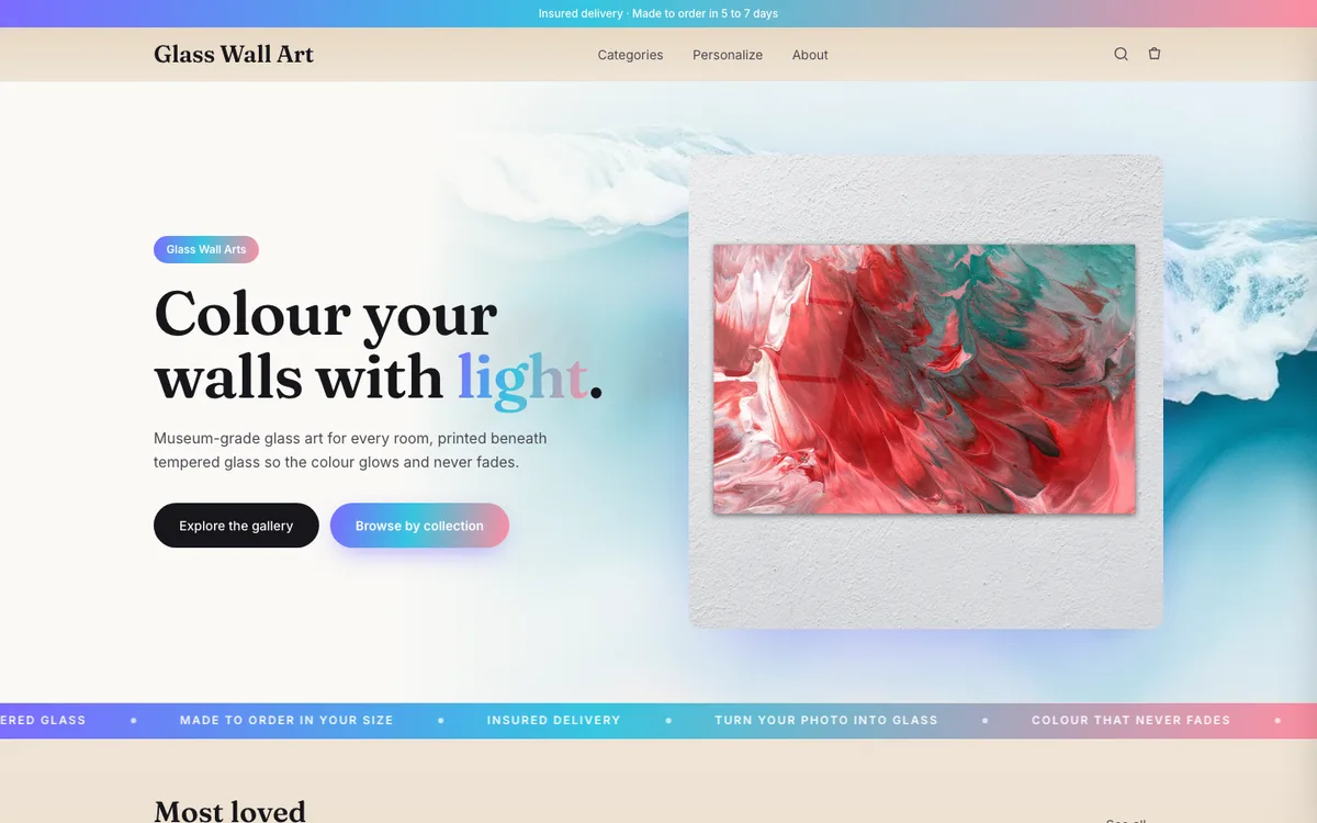Iris storefront theme for art, decor, and photography